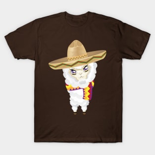 Cute little alpaca in sombrero T-Shirt